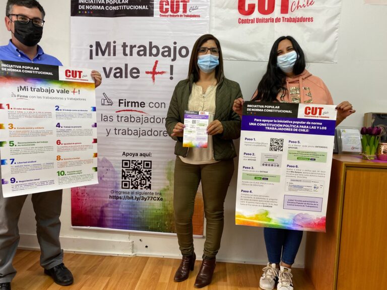 CUT Cautín se moviliza para recoger los apoyos a la Iniciativa Popular de Norma Constitucional de la CUT